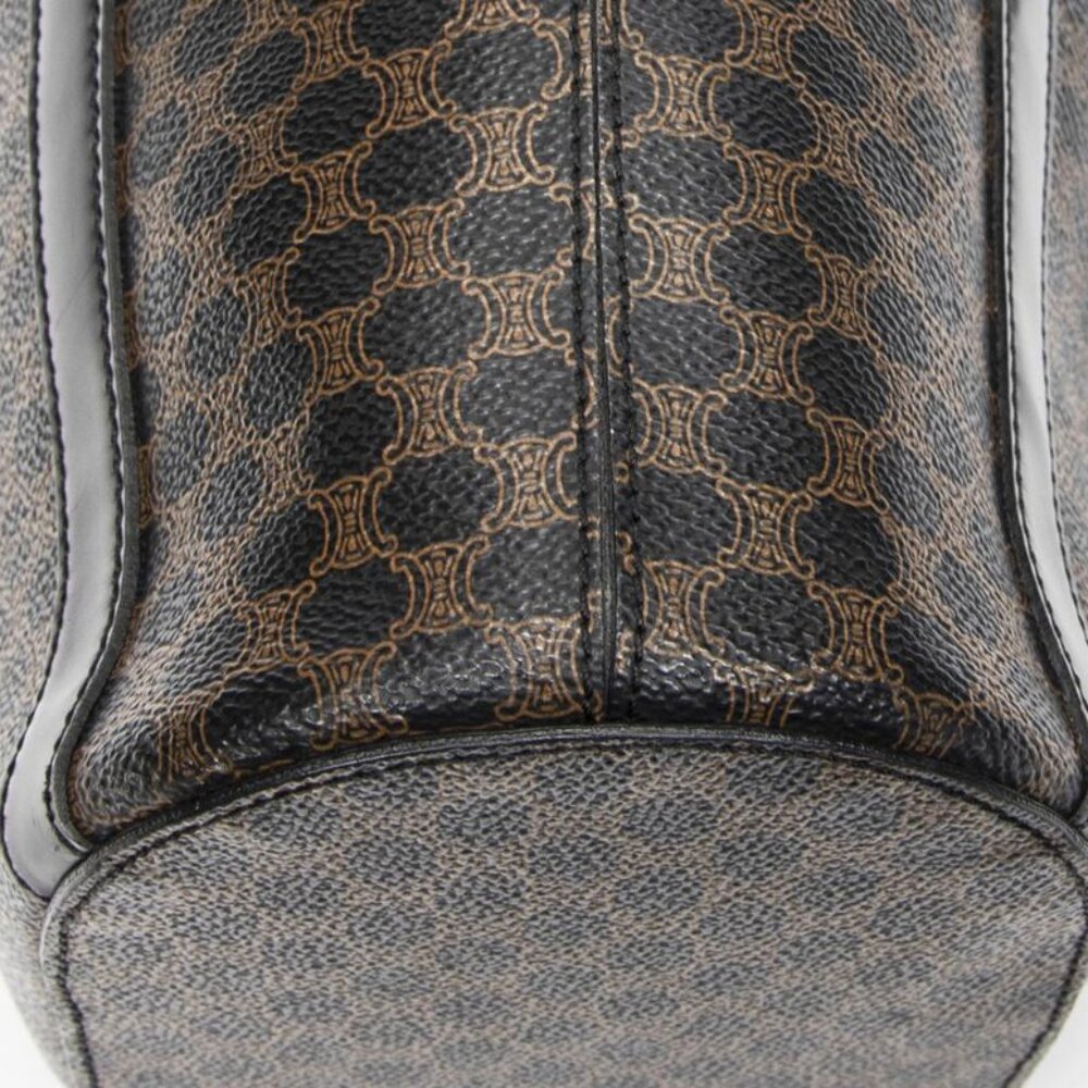 Celine Vintage Vertical Shopping Tote Brown Black Macadam Canvas - Picture 7 of 10